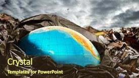  Presentation with plastic bag - Colorful PPT theme enhanced with plastic bag - earth contamination backdrop and a wine colored foreground
