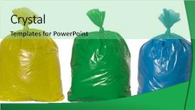  Presentation with plastic recycling - Presentation theme featuring plastic bag - recycling rubbish background and a seafoam green colored foreground