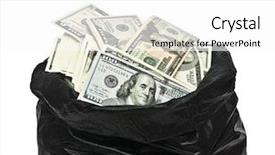  Presentation with plastic bag - Audience pleasing presentation consisting of plastic bag full of money backdrop and a white colored foreground