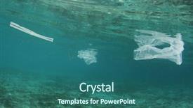  Presentation with plastic straws - Slide set consisting of plastic bags and straws pollution background and a ocean colored foreground