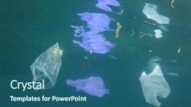  Presentation with plastic straws - Colorful slide set enhanced with plastic bags and straws pollution backdrop and a ocean colored foreground