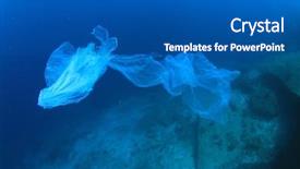  Presentation with plastic pollution - Slide deck featuring plastic bags cause pollution background and a dark gray colored foreground