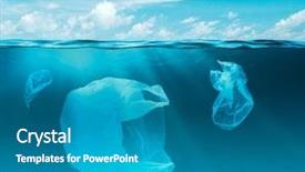  Presentation with ocean pollution - Audience pleasing slides consisting of plastic bags environment pollution backdrop and a teal colored foreground