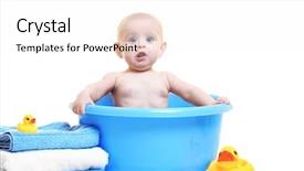  Presentation with baby chickens little cute chicks - Cool new presentation design with plastic basin pile of towel backdrop and a white colored foreground