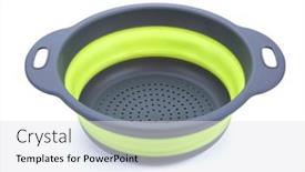  Presentation with tub - Presentation design having plastic-basket-with-tub background and a light gray colored foreground