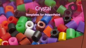  Presentation with plastic - Theme enhanced with plastic beads many rainbow colors background and a violet colored foreground