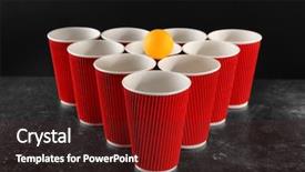  Presentation with beer pong table - Slides consisting of plastic beer pong cups background and a wine colored foreground