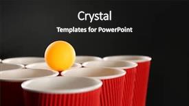 Presentation with beer pong table - Audience pleasing slides consisting of plastic beer pong cups backdrop and a dark gray colored foreground