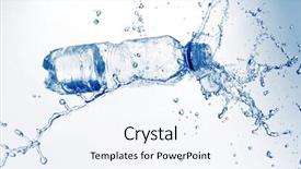  Presentation with plastic bottle - Cool new presentation theme with plastic bottle and water splashes backdrop and a sky blue colored foreground
