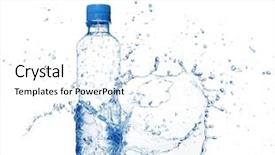  Presentation with plastic bottle - Colorful presentation design enhanced with plastic bottle and water splashes backdrop and a white colored foreground