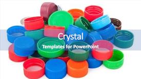  Presentation with plastic bottle - Cool new slides with plastic bottle caps on white backdrop and a teal colored foreground