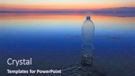  Presentation with sea plastic - Colorful slide set enhanced with plastic-bottle-in-water backdrop and a ocean colored foreground