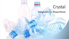  Presentation with plastic bottle - Audience pleasing slides consisting of old soviet plant for the production of bricks backdrop and a gray colored foreground