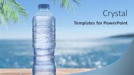  Presentation with sea plastic - PPT layouts with plastic-bottle-of-chilled-water background and a light blue colored foreground