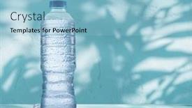  Presentation with water bottle - Presentation theme enhanced with plastic-bottle-of-chilled-water background and a light blue colored foreground