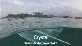  Presentation with sea plastic - Audience pleasing PPT theme consisting of dumped in sea fishing village backdrop and a light blue colored foreground