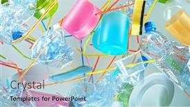  Presentation with plastic waste recycling - Audience pleasing PPT theme consisting of plastic-bottles-and-containers-prepared backdrop and a light blue colored foreground