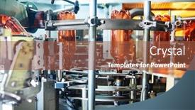  Presentation with beverage - Presentation design featuring plastic-bottles-for-beer background and a red colored foreground