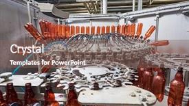  Presentation with beer bottle - Audience pleasing PPT theme consisting of plastic bottles for beer backdrop and a violet colored foreground