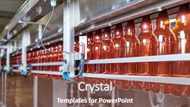  Presentation with beer bottle - Colorful PPT layouts enhanced with plastic bottles for beer backdrop and a tawny brown colored foreground