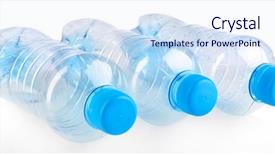  Presentation with packaging plastic bottles - Theme featuring plastic bottles isolated on white background and a  colored foreground