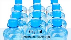  Presentation with bottles - Cool new PPT layouts with plastic bottles of water isolated backdrop and a  colored foreground