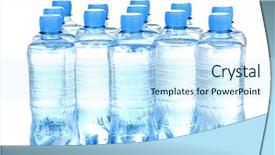  Presentation with bottles - Theme consisting of plastic bottles of water isolated background and a cool aqua colored foreground