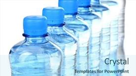  Presentation with plastic bottle - Slides with plastic bottles of water isolated background and a sky blue colored foreground