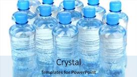  Presentation with bottles - PPT layouts featuring plastic bottles of water isolated background and a light blue colored foreground