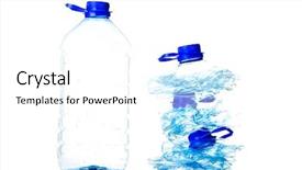  Presentation with plastic recycling - Presentation theme with plastic bottles prepared for recycling isolated on white background and a white colored foreground