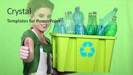  Presentation with plastic recycling - Presentation theme featuring plastic bottles recycle - recycling plastic bottles background and a  colored foreground