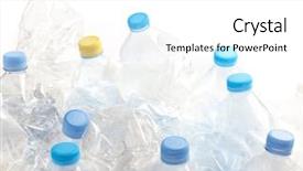  Presentation with bottles - Cool new presentation design with plastic bottles stack to recycle backdrop and a white colored foreground
