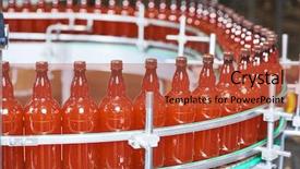  Presentation with beer bottle - Beautiful PPT theme featuring plastic bottles with beer backdrop and a red colored foreground