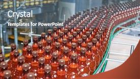  Presentation with beer bottle - Beautiful PPT layouts featuring plastic bottles with beer backdrop and a ocean colored foreground