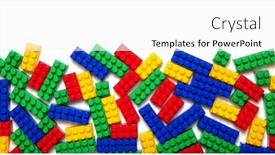  Presentation with building blocks - PPT theme enhanced with plastic-building-blocks-isolated background and a white colored foreground