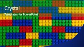  Presentation with building blocks - Beautiful slide deck featuring plastic building blocks multicolor background backdrop and a  colored foreground