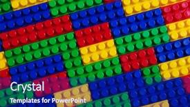  Presentation with building blocks - Colorful theme enhanced with plastic building blocks multicolor background backdrop and a  colored foreground