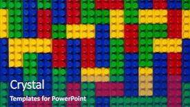  Presentation with building blocks - Presentation design consisting of plastic building blocks multicolor background background and a  colored foreground