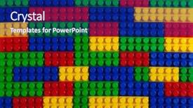  Presentation with building blocks - Slide set with plastic building blocks multicolor background background and a  colored foreground