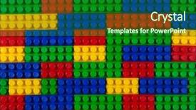  Presentation with building blocks - Presentation design featuring plastic building blocks multicolor background background and a  colored foreground