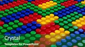  Presentation with spiritual building blocks - Audience pleasing theme consisting of plastic building blocks multicolor background backdrop and a  colored foreground