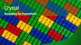  Presentation with building blocks - Beautiful slide deck featuring plastic building blocks multicolor background backdrop and a  colored foreground