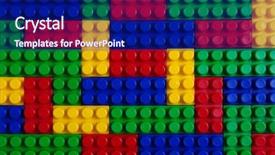  Presentation with building blocks - Presentation theme with plastic building blocks multicolor background background and a navy blue colored foreground