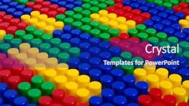  Presentation with building blocks - Presentation theme featuring plastic building blocks multicolor background background and a navy blue colored foreground