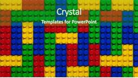 Presentation with building blocks - Presentation design having plastic building blocks multicolor background background and a forest green colored foreground