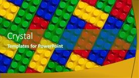  Presentation with building blocks - Amazing slide deck having plastic-building-blocks-multicolor-background backdrop and a forest green colored foreground