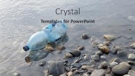  Presentation with river waste - Theme consisting of plastic-canister-floating background and a light gray colored foreground