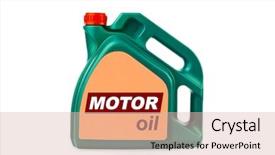  Presentation with motor engine - Beautiful presentation featuring plastic canister for motor oil backdrop and a lemonade colored foreground