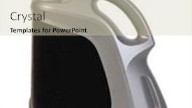  Presentation with oil plastic - Slide set with plastic-canister-with-engine-oil background and a soft green colored foreground