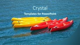  Presentation with kotor montenegro - Slides enhanced with plastic-canoes-in-kotor-bay background and a ocean colored foreground